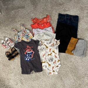 Assorted lot of baby girl clothes- 12 months